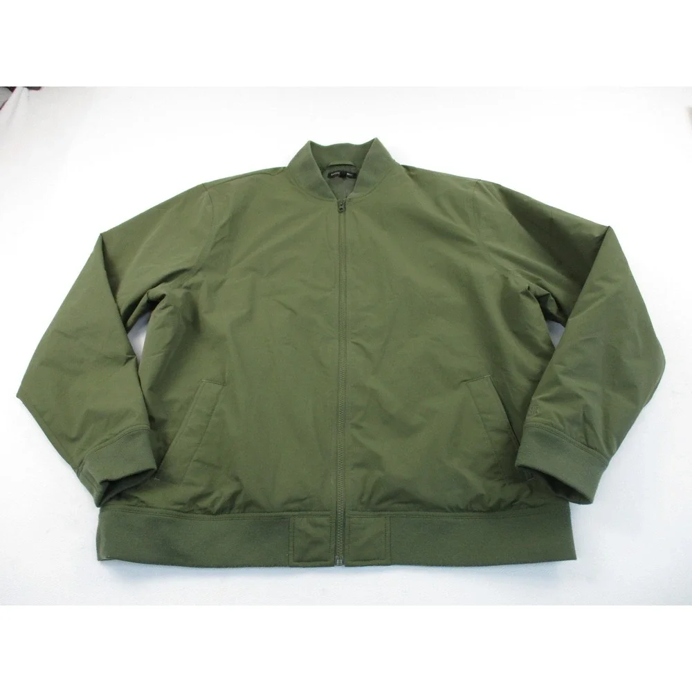 Banana Republic Bomber Jacket Mens 2XL Olive Green Full Zip Lightweight Utility
